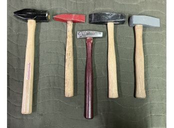 Wooden Handled Cross Peen Hammers  - 5 Total