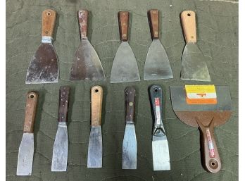 Assorted Lot Of Putty Knives/scrapers - 11 Total