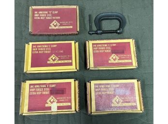 Armstrong 2 INCH Drop Forged Steel Extra Deep Throat  C-Clamps - 2 Total - NEW