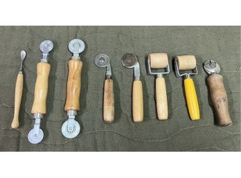 Assorted Lot Of Hand-tools With Wooden Handles - 8 Total