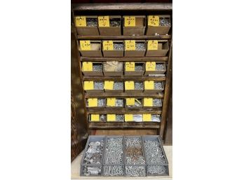 Assorted Lot Of Nuts/bolts With Metal Storage Drawers