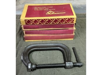 Armstrong 4 INCH Drop Forged Steel C-clamps - 4 Total With Box - NEW