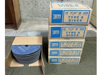 3M Brand Type A 24/80 Grit Sanding Discs - 6 Boxes Total