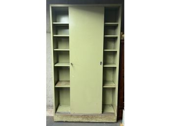 Large Metal 6-shelf Sliding Door Cabinet - Key Included