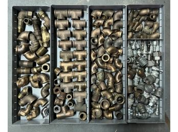 Assorted Lot Of Metal Pipe Fittings