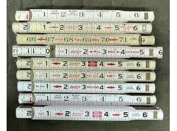 Vintage Lufkin/Stanley/Keuffel & Esser Extension Rulers - 9 Total
