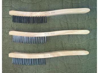 Osborn 1777 Wooden Handle Wire Brushes - 3 Total