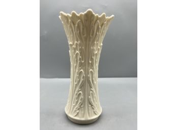 Lenox Porcelain Vase Classic Ivory Embossed Woodland Leaf Design