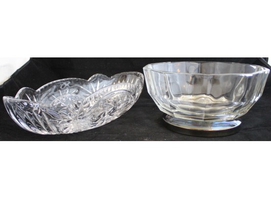 Pair Crystal Party  Glass Bowls (157)