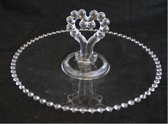 Vintage Imperial Candlewick Glass Pearl Glass Dessert Dish With Heart (147)