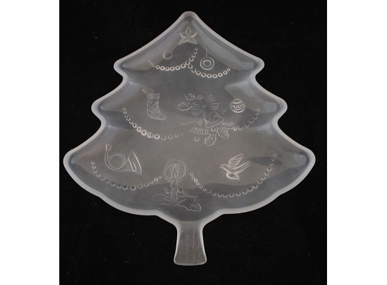 Frosted Glass Christmas Tree Platter (168)