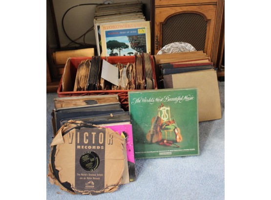 Large Assortment Of Vinyl Records (G128)