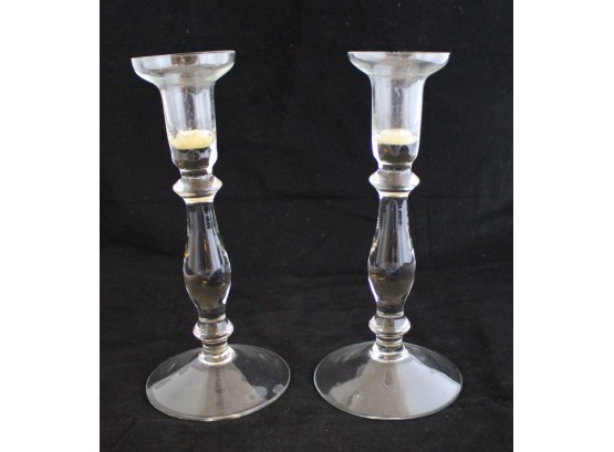 Pair Of Crystal Candlesticks (026)