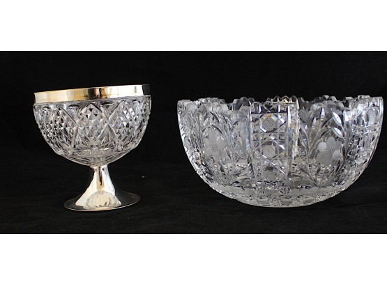 Vintage Cut Glass Bowls, 2 (065)