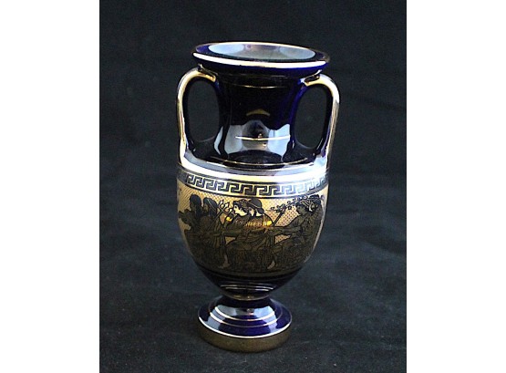 Hand Made Vase With 24K Gold Etching Made In Greece (028)