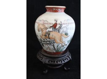 Decorative Oriental Vase With Stand (000)