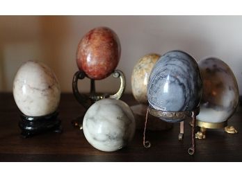 Exquisite Vintage Marble Eggs, 6 (G136)