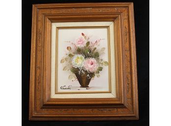 Beautiful Flower Pot Painting Signed By Edwards (003)
