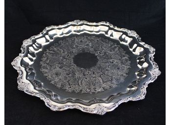 Silver Plate Serving Tray 17' Round (090)