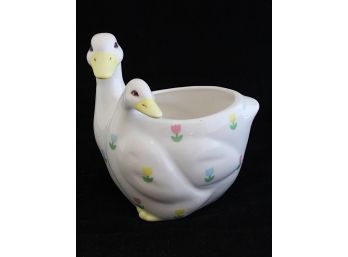 Adorable Ceramic Duck Planter (007)