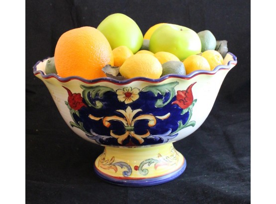 Yellow Royal Italian Bowl By MAXCERA CORP With Fruit (88)