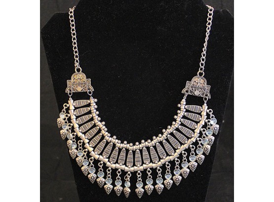 Cleopatra Necklace With Light Blue Gems (B061)