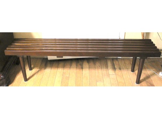 Mid-Century Modern Slat Bench  (B021)