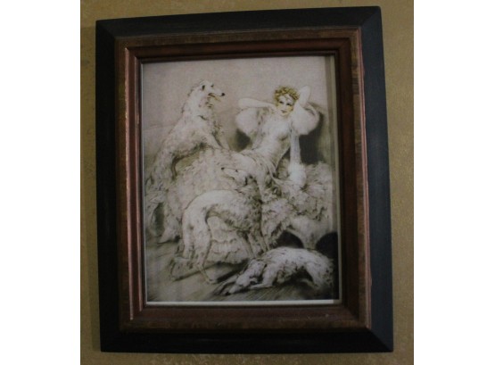 Beautiful Louis Icart Print Greyhound  (B008)