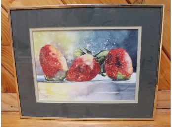 Signed Strawberry Painting (B034)