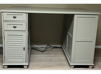Wooden Office Desk With Side Storage