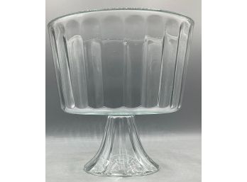 Glass Trifle Pedestal Dessert Bowl Paneled