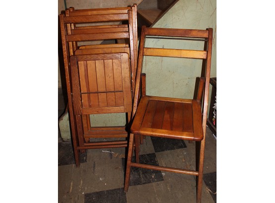 Vintage Wooden Folding Chairs, 4 (171)