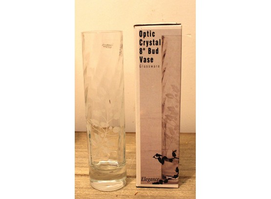 Optic Crystal 8' Bud Vase, 9 Bud Vases (040)