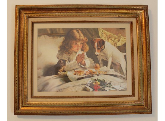Charles Burton Barber 'Grace With Pets' Painting (030)