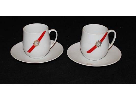 Rosenthal Coffee Mugs Specialty Made For TWA With Saucers, 2 (129)
