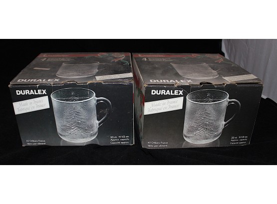 Duralex Holiday Glass Mugs Made In France, 2 Boxes 8 Mugs (154)