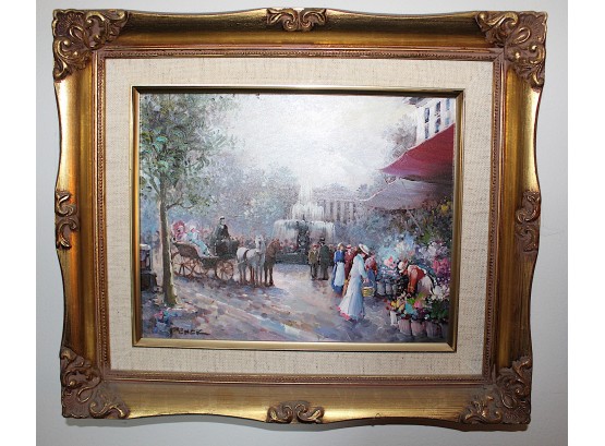 T Pencke 'France Fountain' Painting (062)
