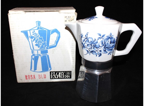 Flory Express Italian Espresso Pot Ceramic Vintage (126)