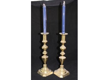 Brass Candlestick Holders, 14' (196)