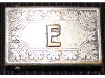 Sterling Silver Front 'E' Belt Buckle (121)