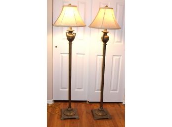 Pair Decorative Brass Floor Lamps
