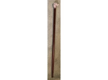 Wooden Cane With Dog Head Handle