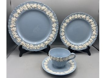 Wedgwood Of Etruria & Barlaston Embossed Queensware Tableware Set - 32 Pieces Total - Made In England