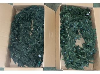 Balsam Hill 10FT Faux Garland With Clear Lights - 4 Total