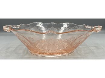Lancaster Glass Pink Casserole Bowl With Handles