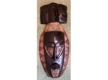 Hand Carved Wooden Mask Wall Decor - Made In Ghana