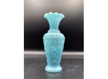 Portieux French Blue Opaline Milk Glass Mini Vase