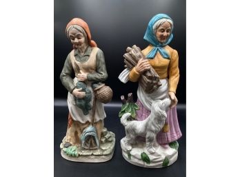 Porcelain Woman Figurines - 2 Piece Lot