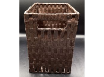 Brown Wicker Waste Basket