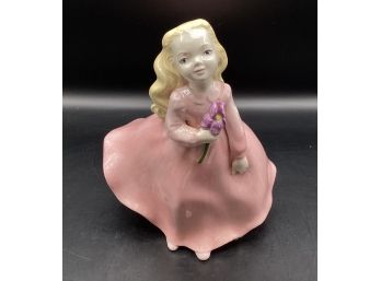 Made In Holland Porcelain Girl In Dress Figurine